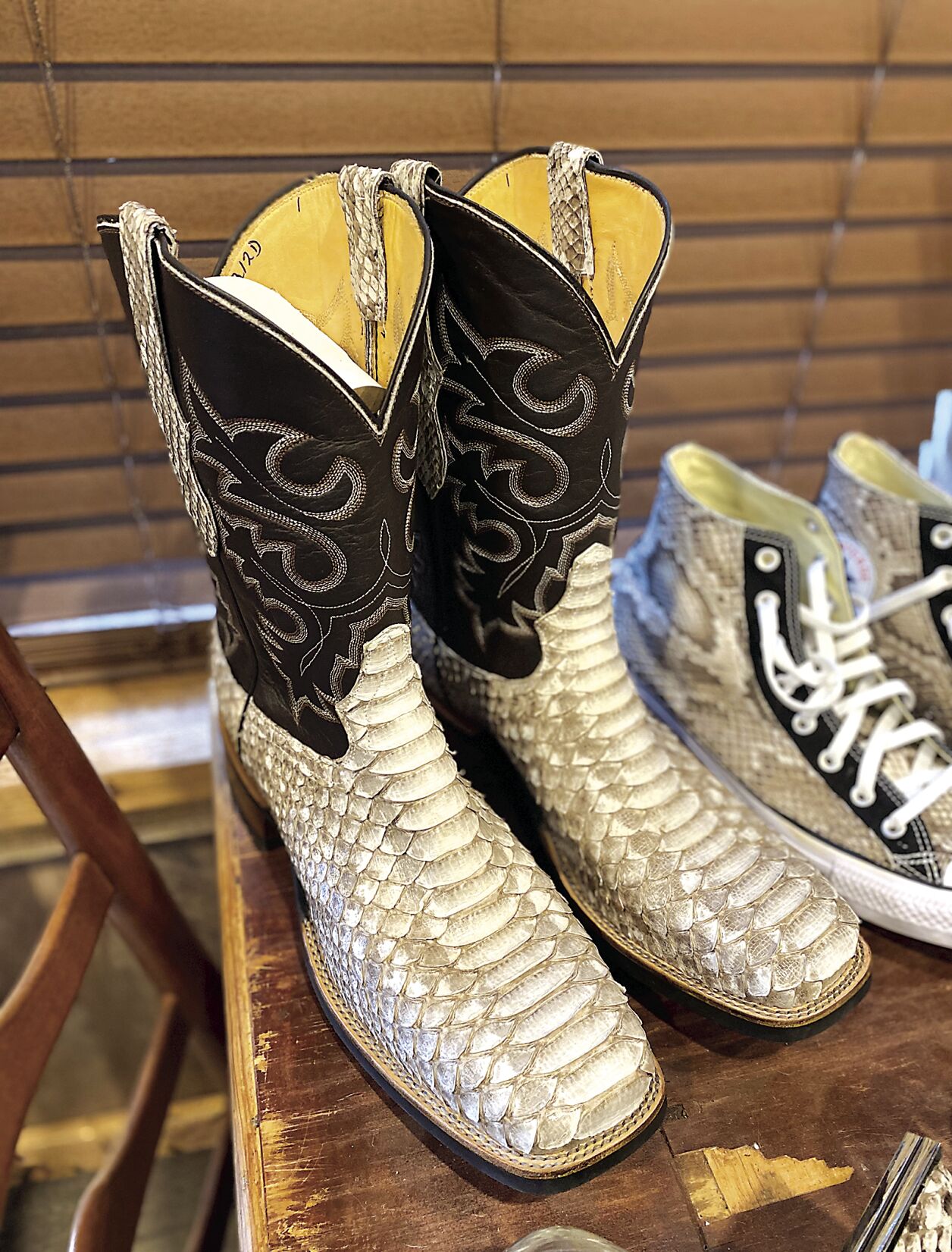 “Wildman” 2. Python boots and sneakers.tif